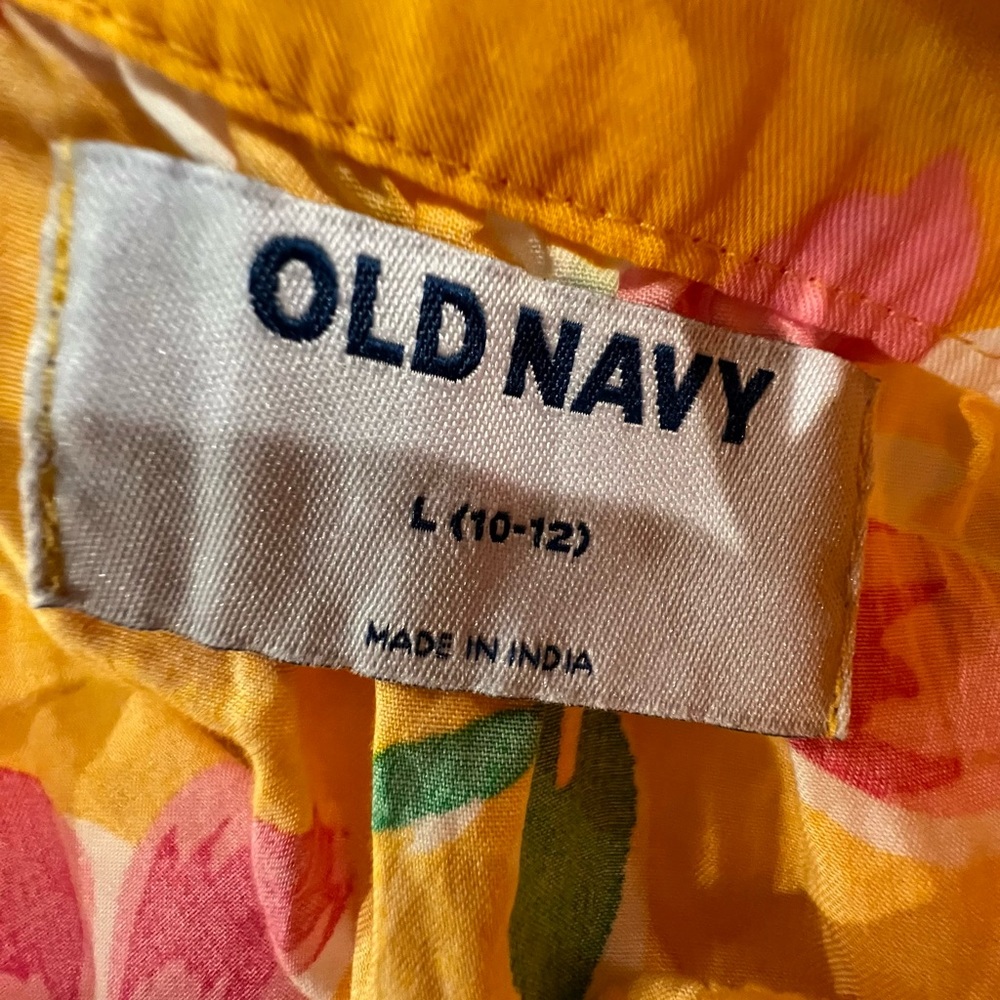 NWT🌼OLD NAVY Yellow & Pink Floral A-Line Sundress - Picture 2 of 9